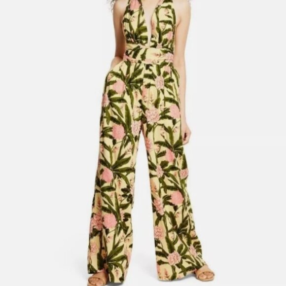 *NWT* Agua Bendita x Target - Women's Peony Botanical Print Jumpsuit - Sz S - Picture 1 of 7